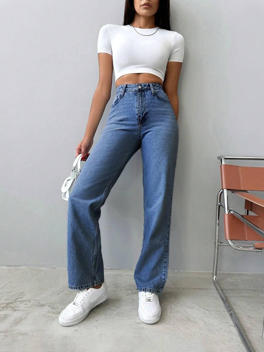 SPODNIE JEANS PROSTA NOGAWKA