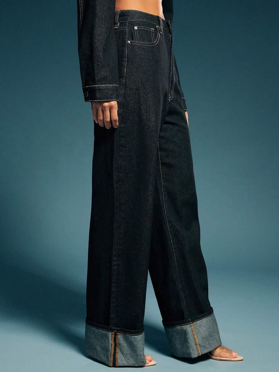 SPODNIE JEANS WIDE LEG