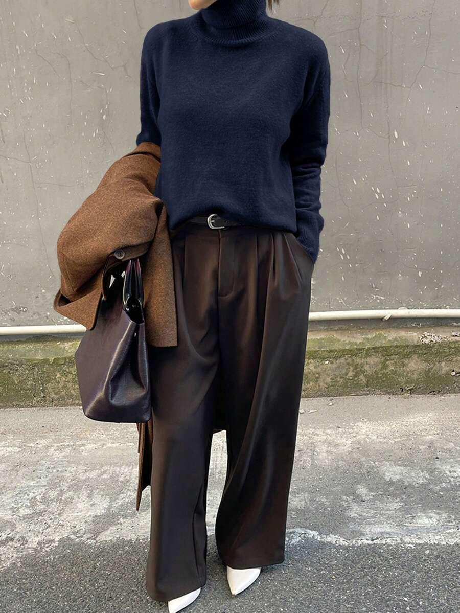 GRANATOWY SWETER GOLF