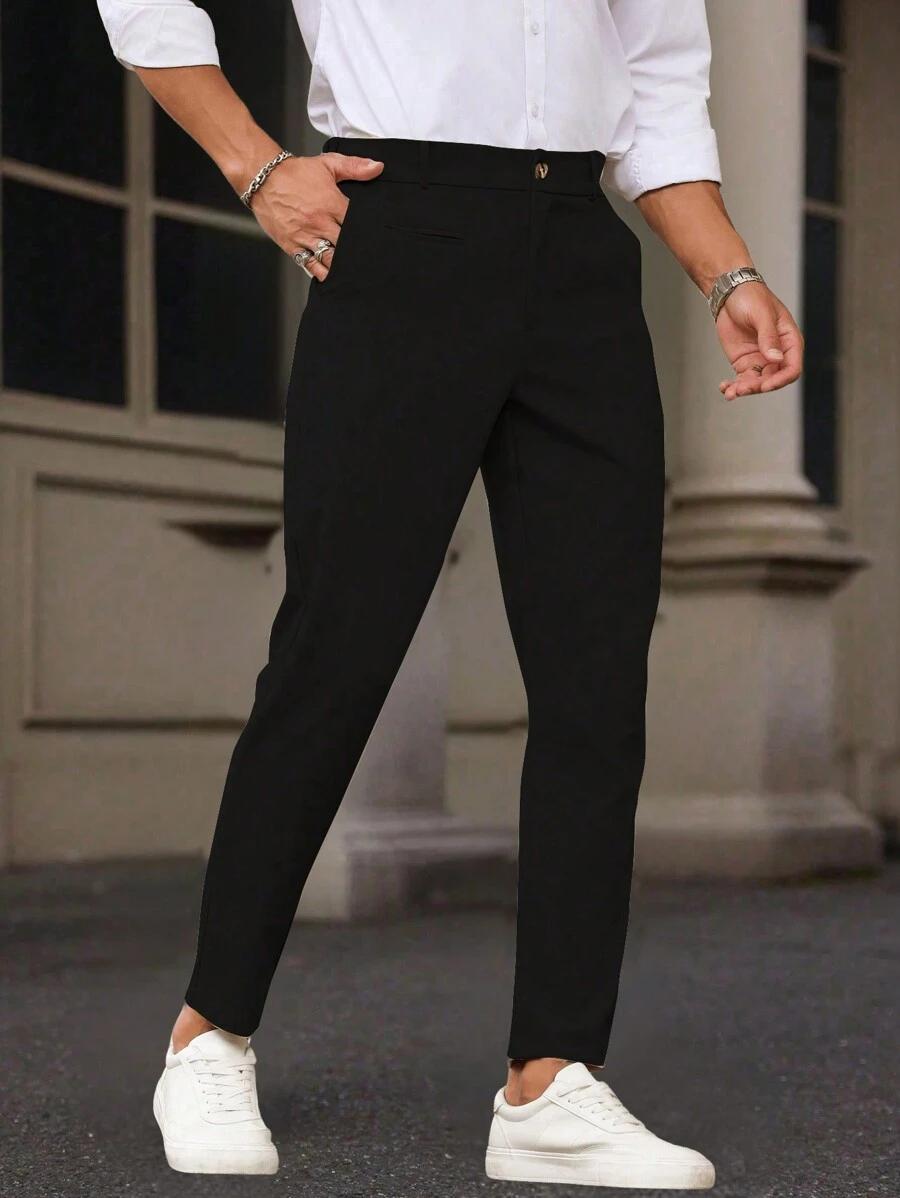 CZARNE ELEGANCKIE SPODNIE