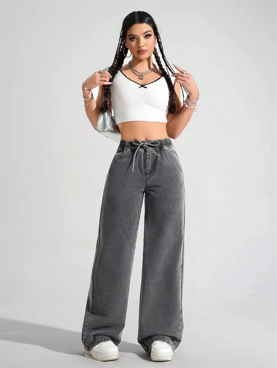 szare spodnie jeans