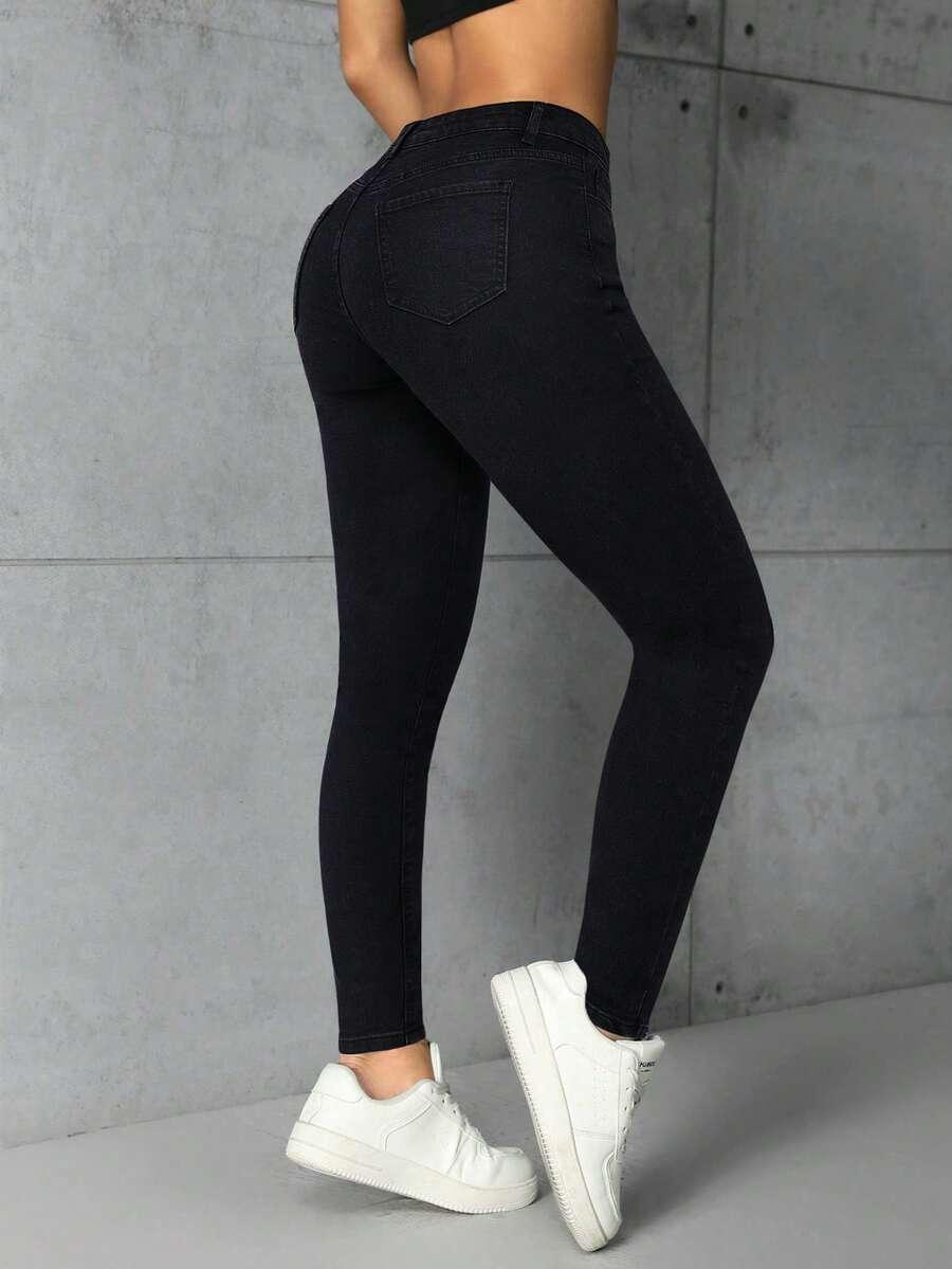 CZARNE JEANSY RURKI
