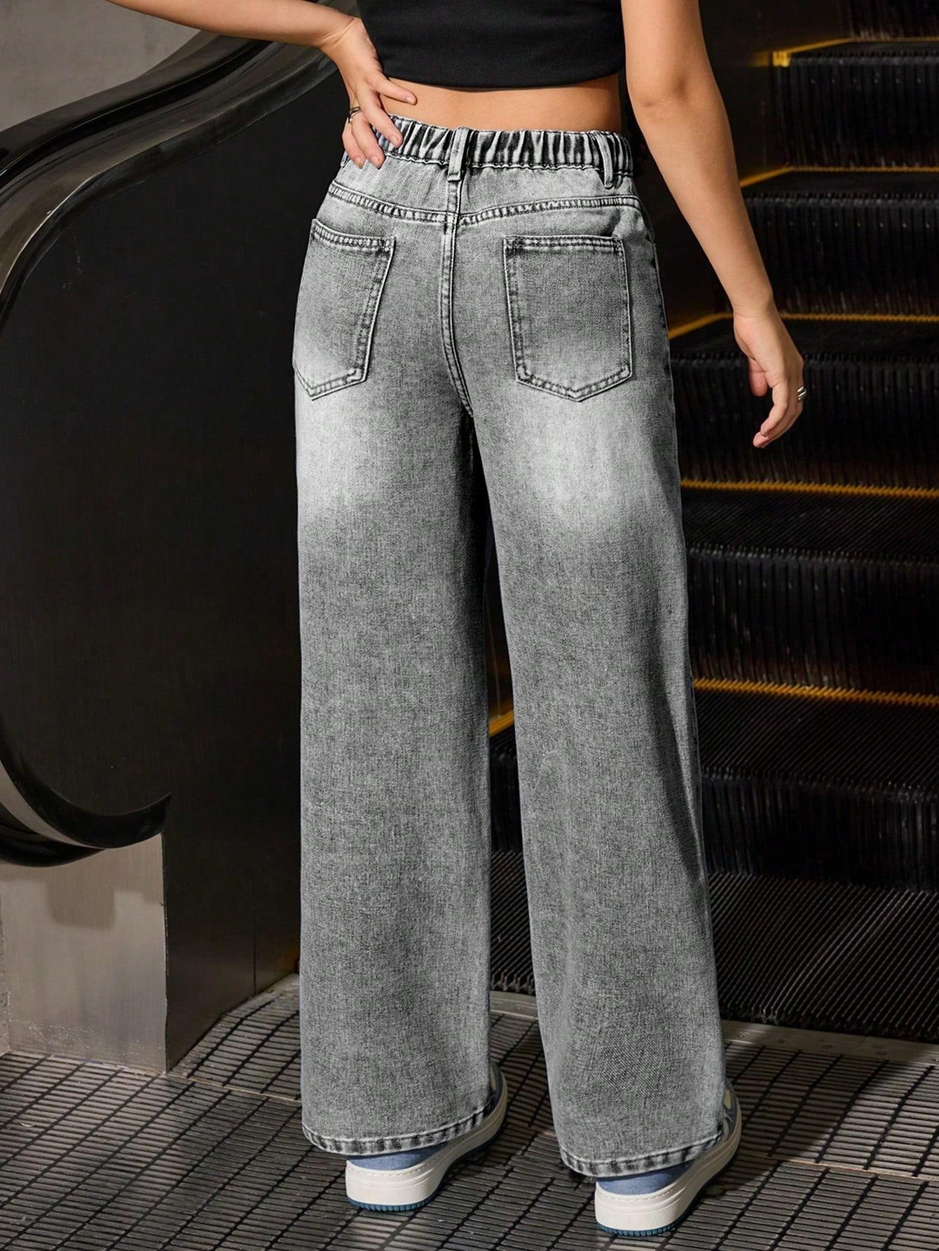 szare spodnie jeans