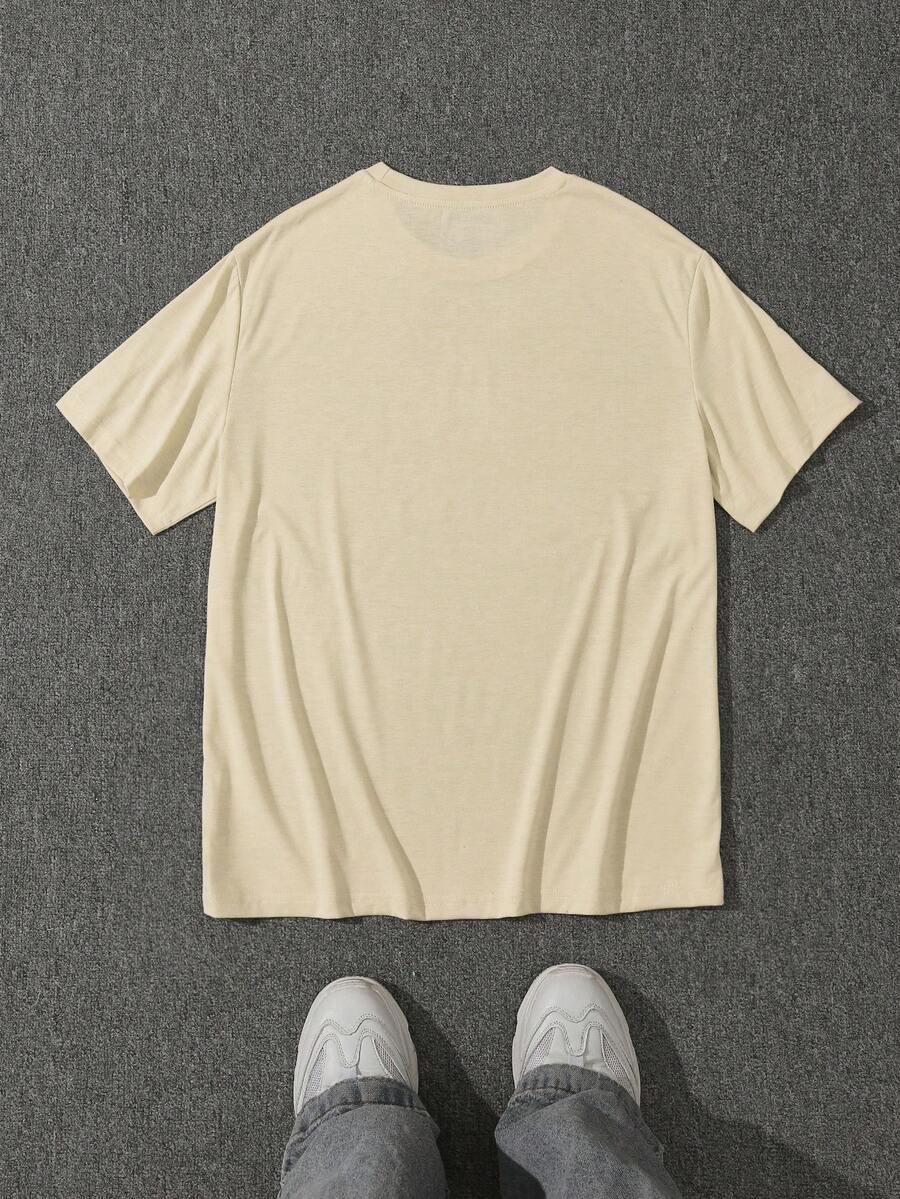 t-shirt okrągły dekolt nadruk 