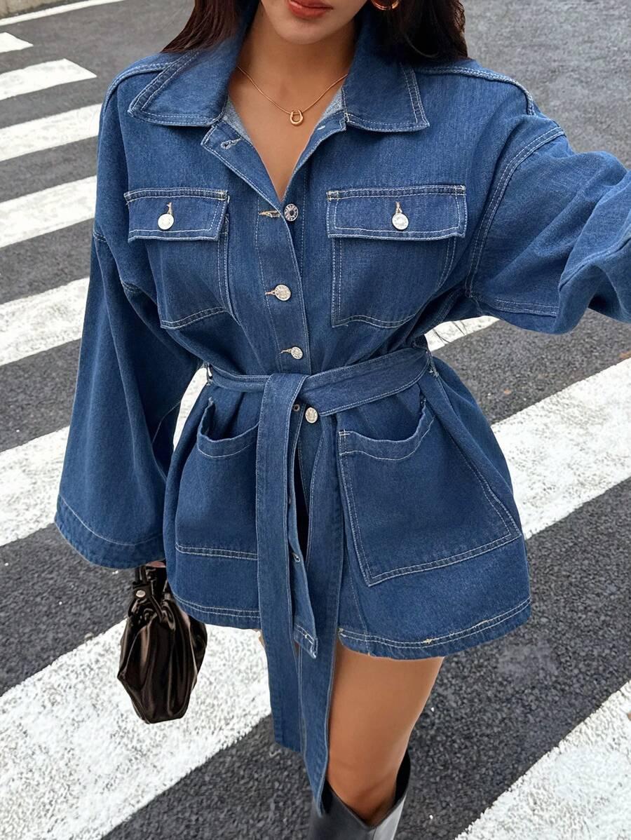 NIEBIESKA MINI SUKIENKA JEANS