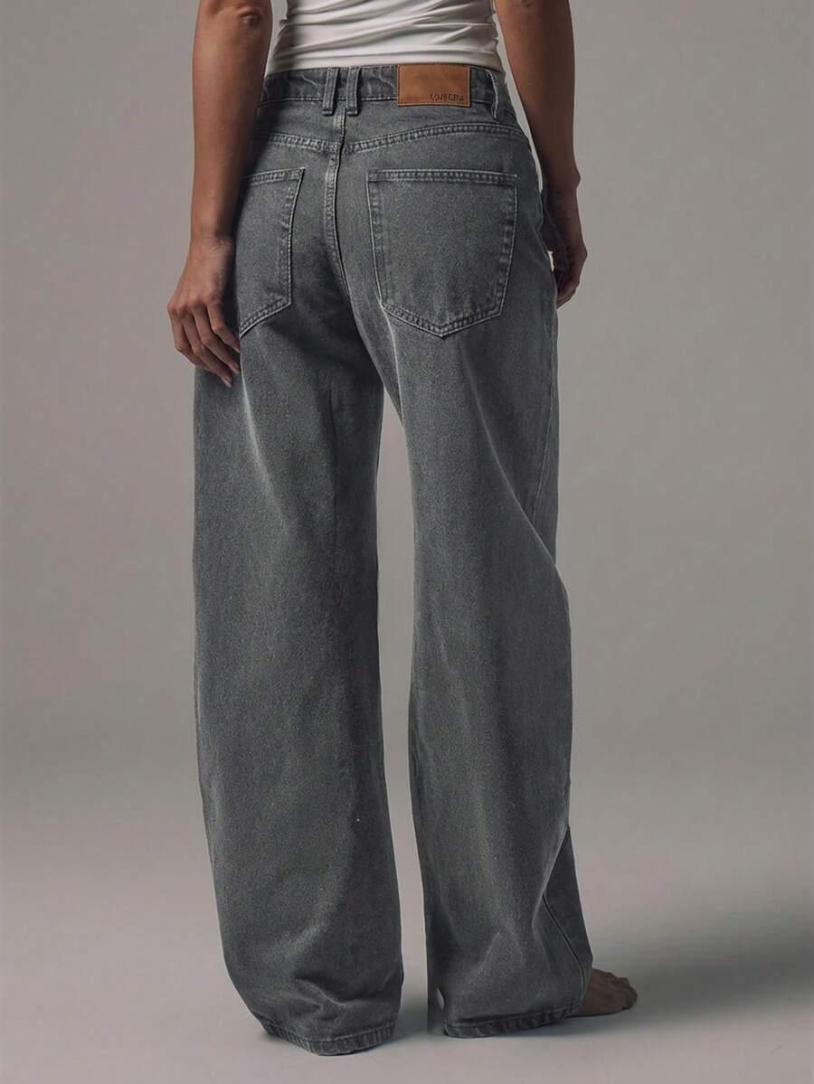 SZARE SPODNIE JEANS