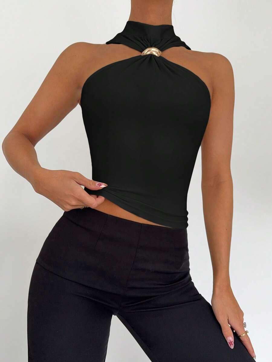 TOP Z METALOWYM DETALEM 