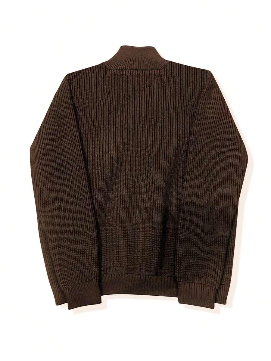 brązowy sweter zamek