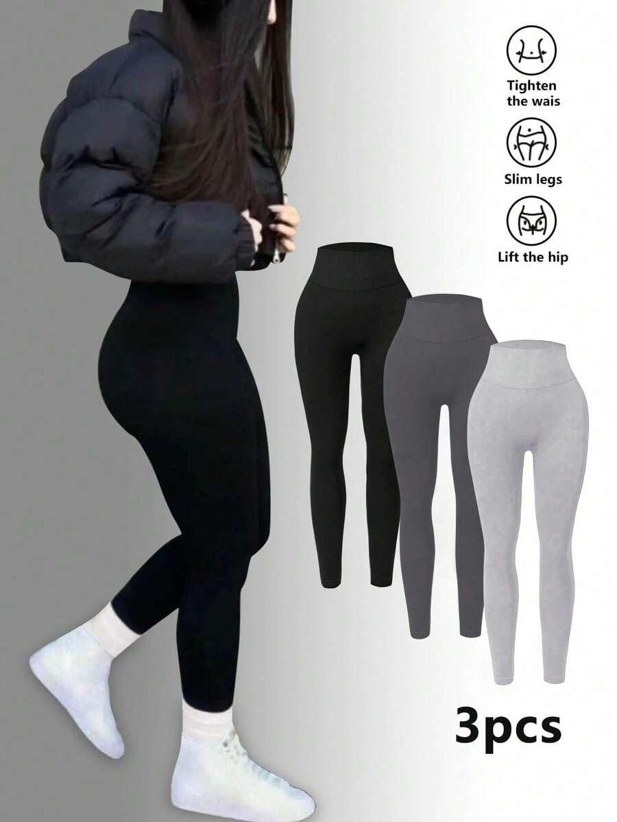 legginsy wysoki stan 3-pack 
