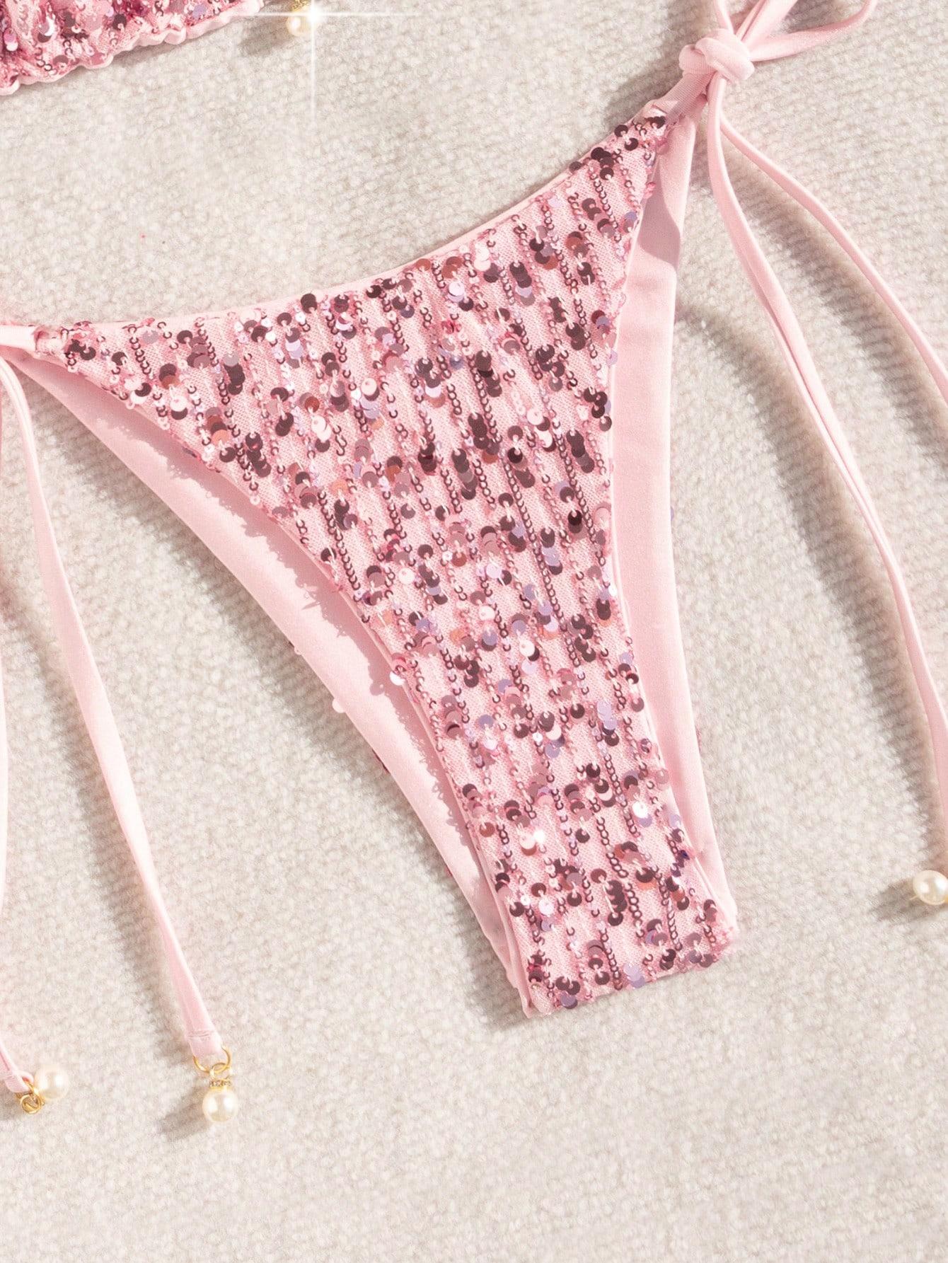 DWUCZĘŚCIOWE BIKINI DAMSKIE W CEKINY
