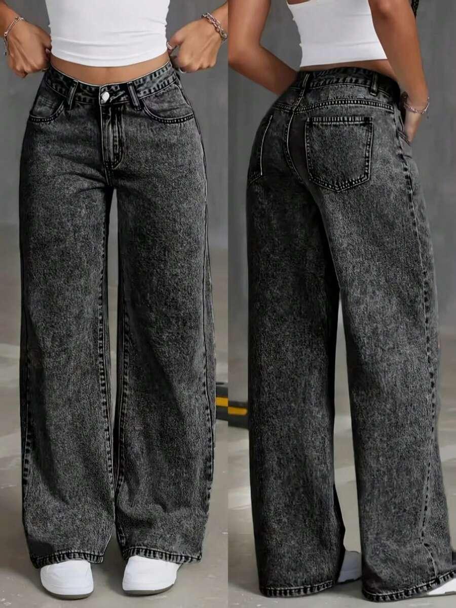 SZARE SPODNIE JEANS