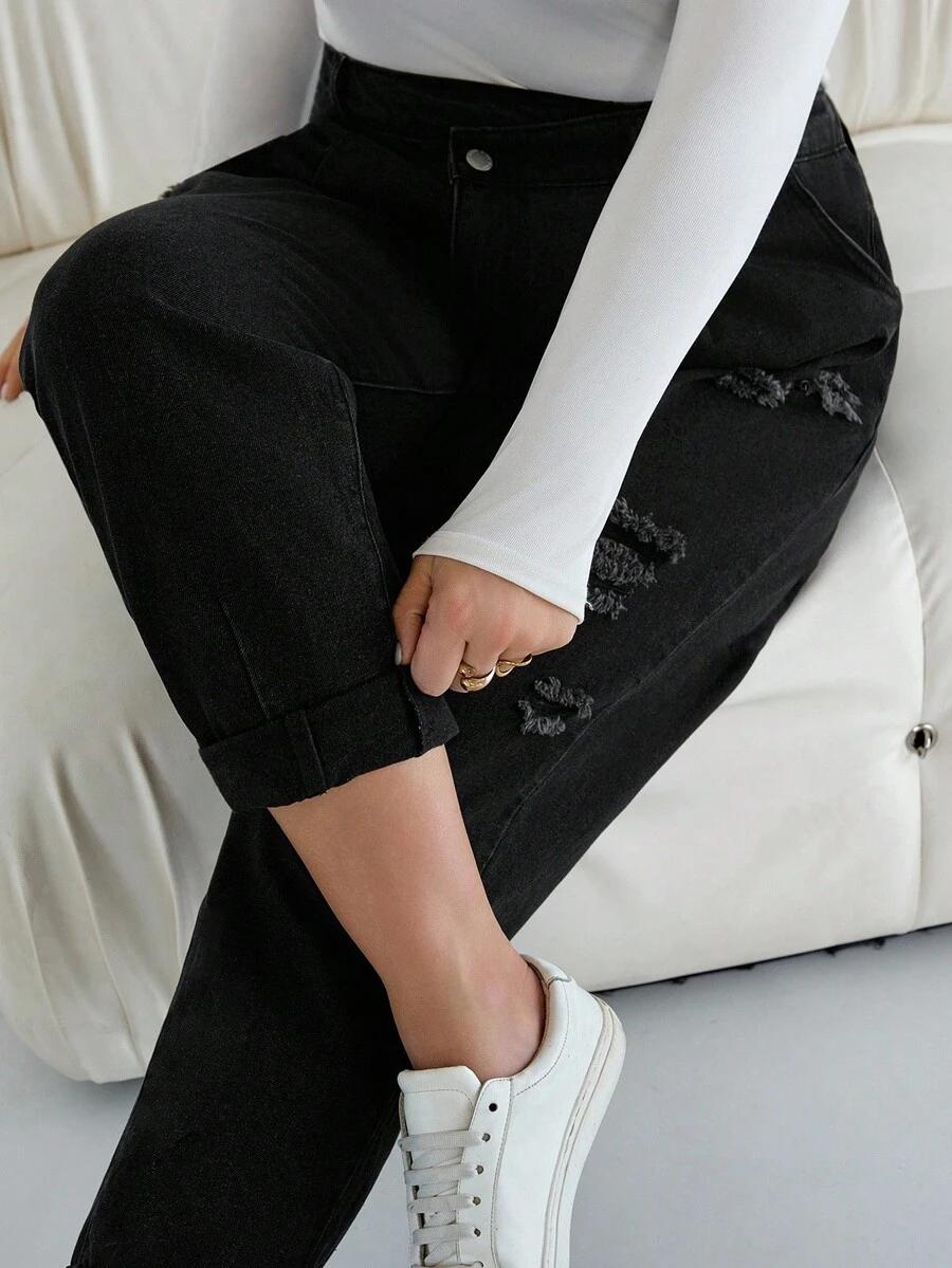 CZARNE SPODNIE JEANS