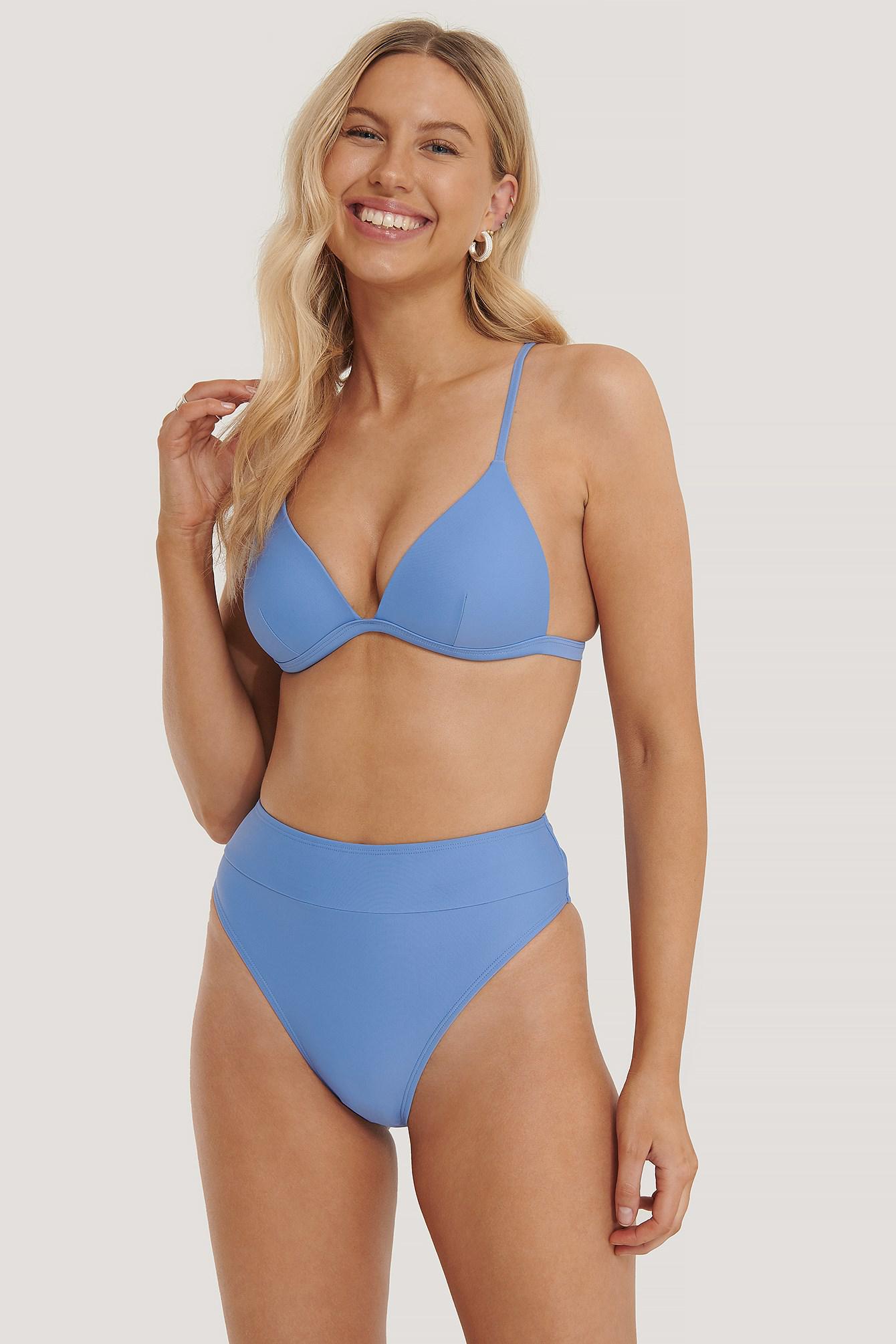 NIEBIESKI DÓŁ OD BIKINI wysoki stan