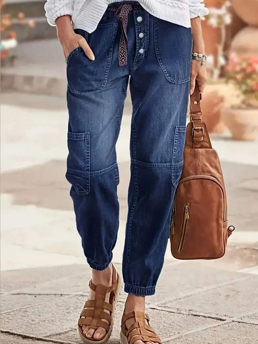 NIEBIESKIE SPODNIE JEANS