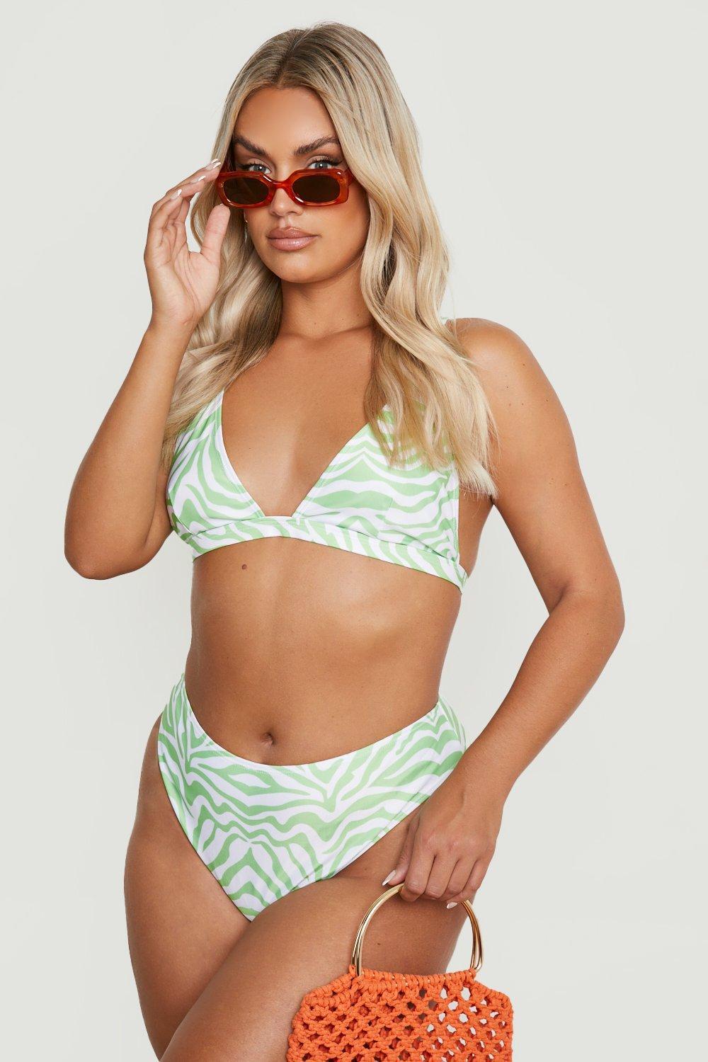 góra od bikini trójkątne miseczki animal print 