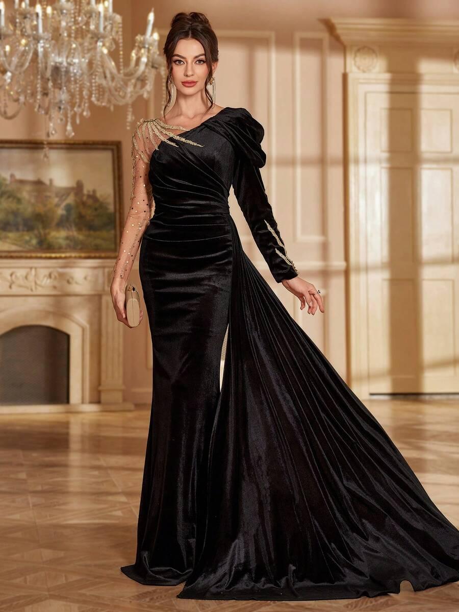 czarna maxi sukienka 