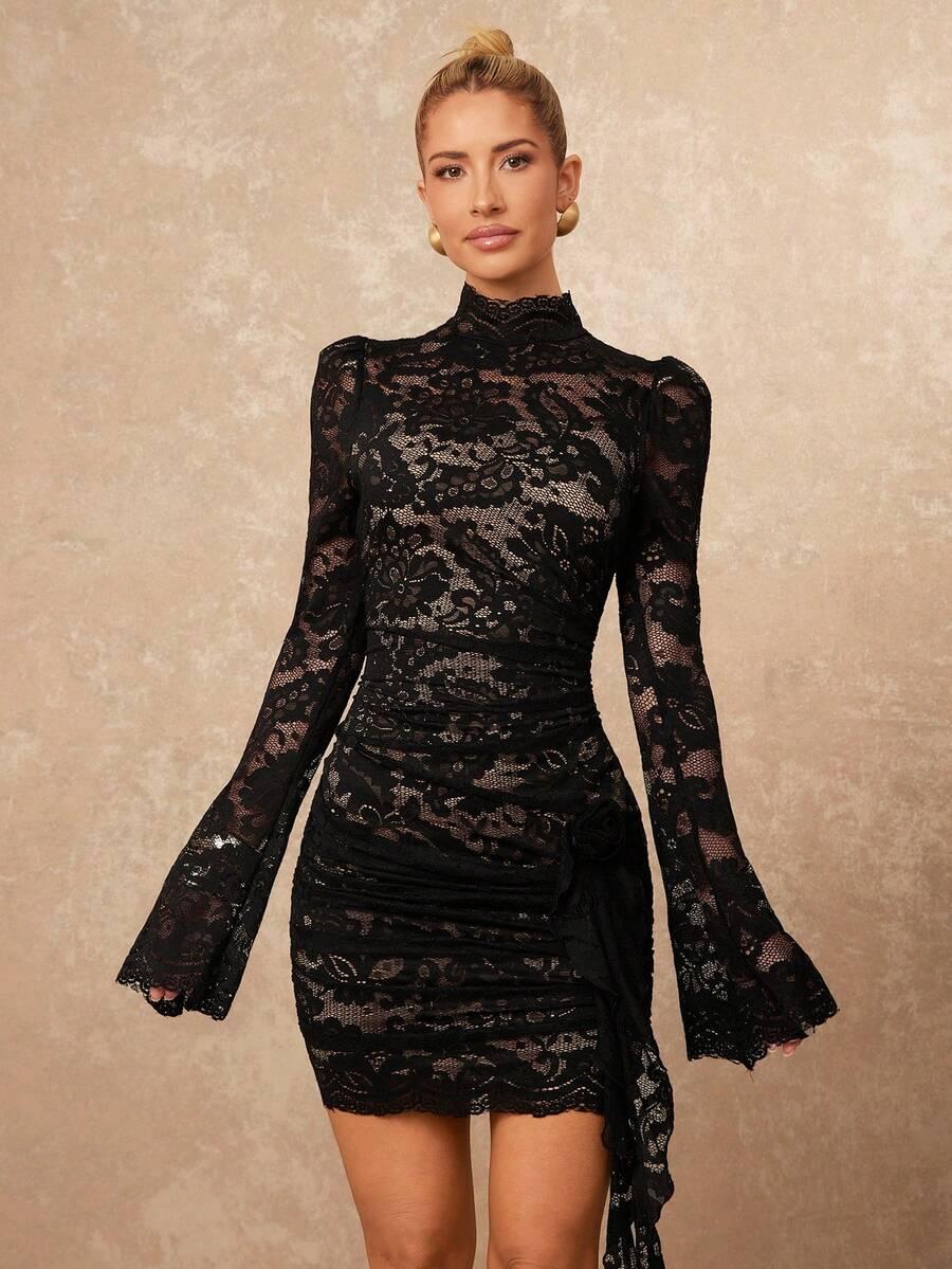 CZARNA MINI SUKIENKA 
