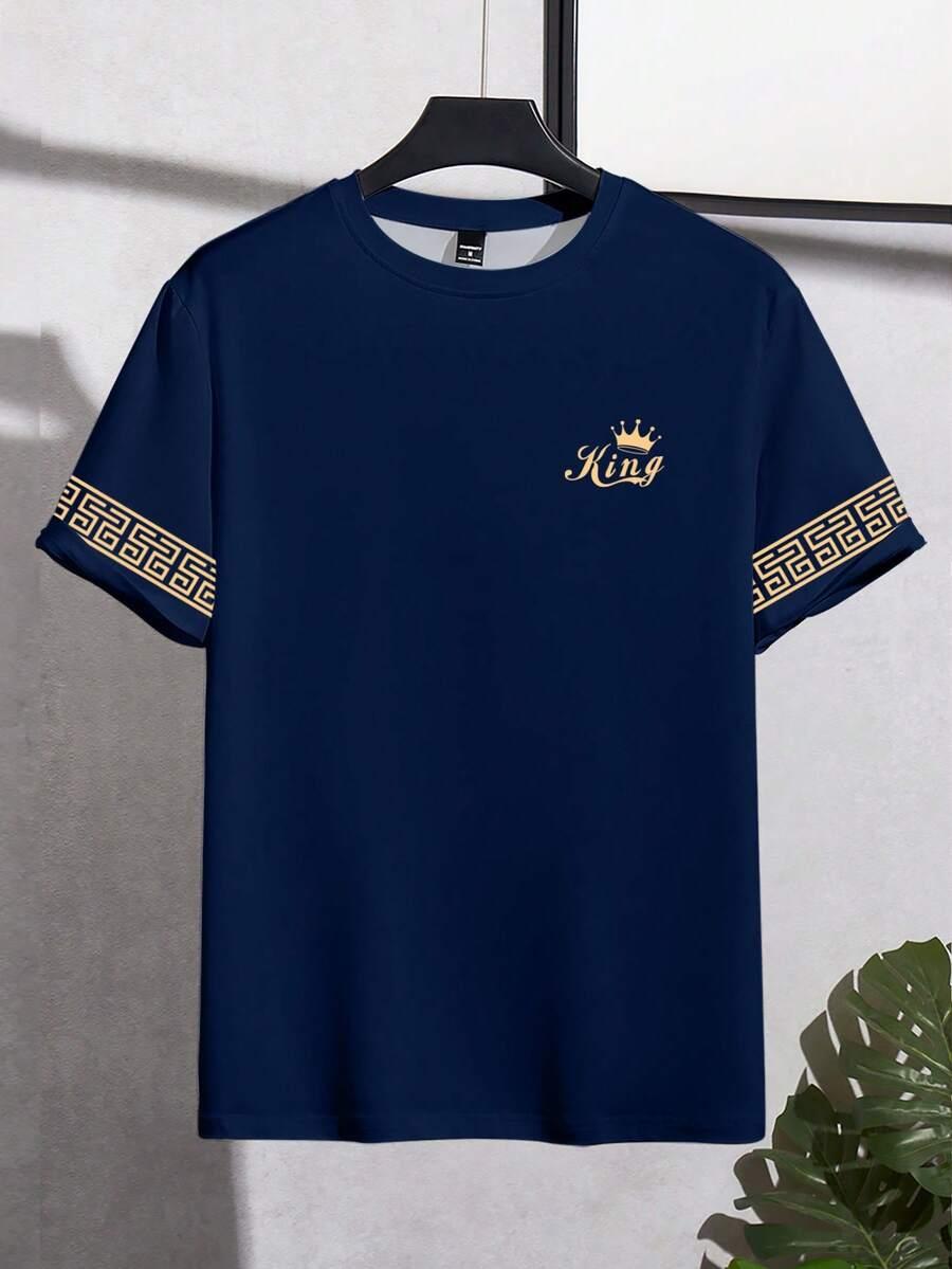 t-shirt wzór okrągły dekolt