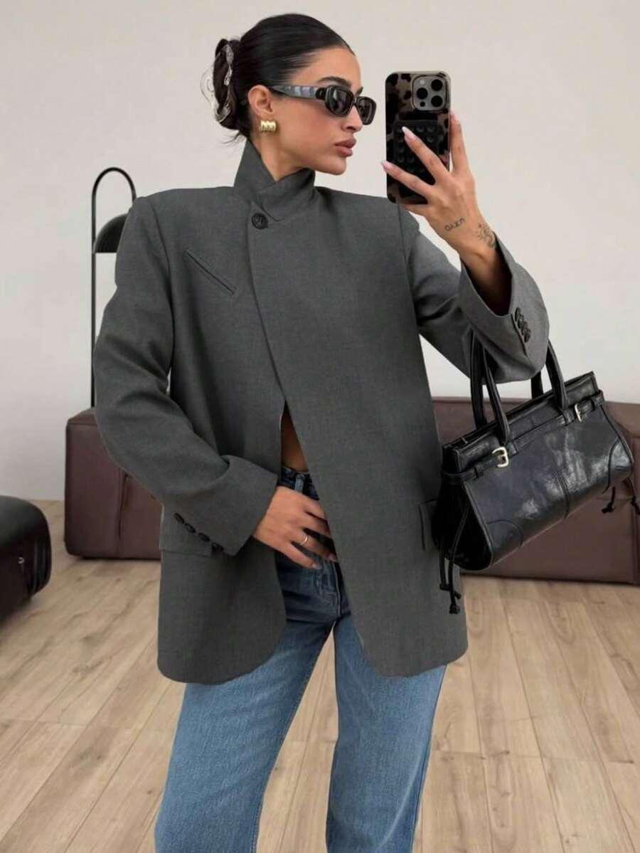 szara kurtka casual