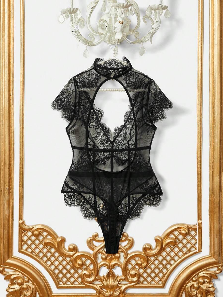 CZARNE KORONKOWE BODY