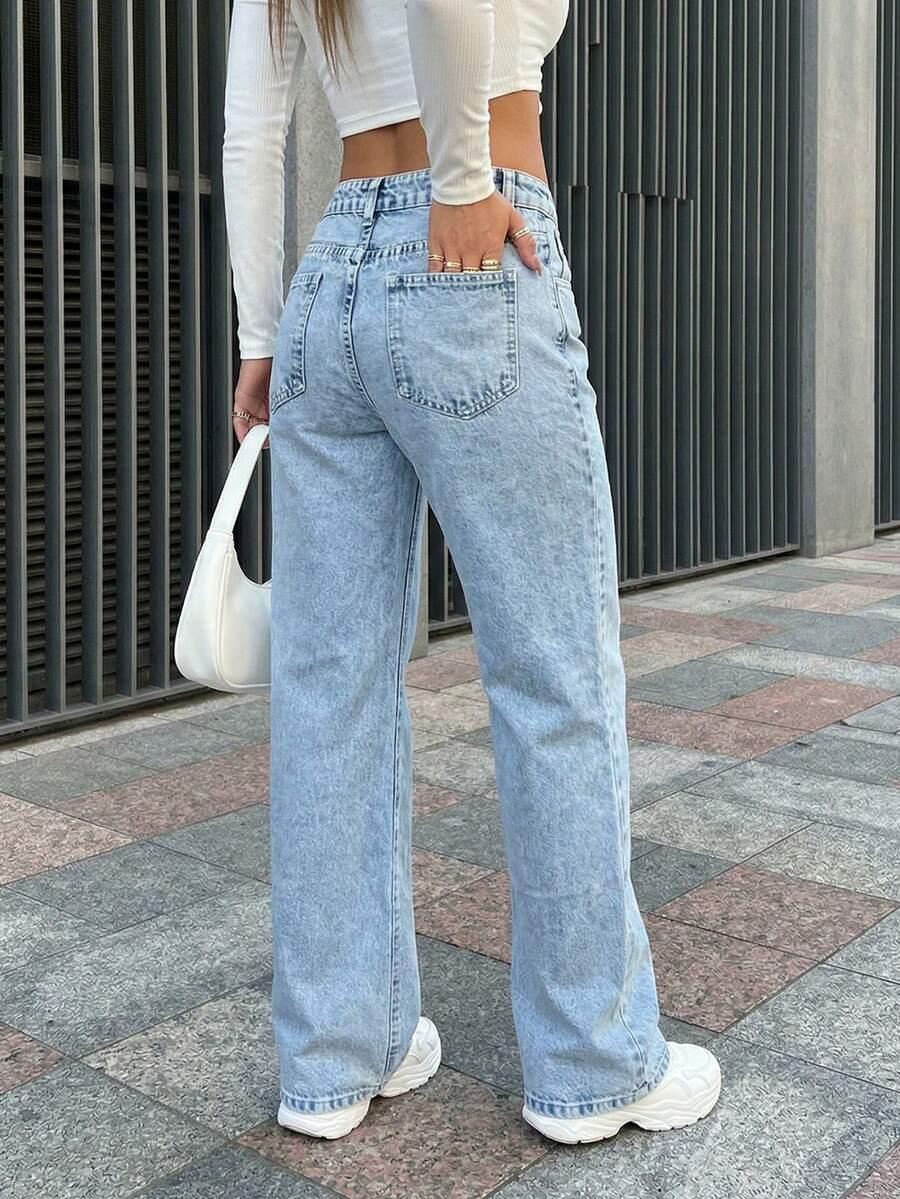 spodnie z prostymi nogawkami jeans