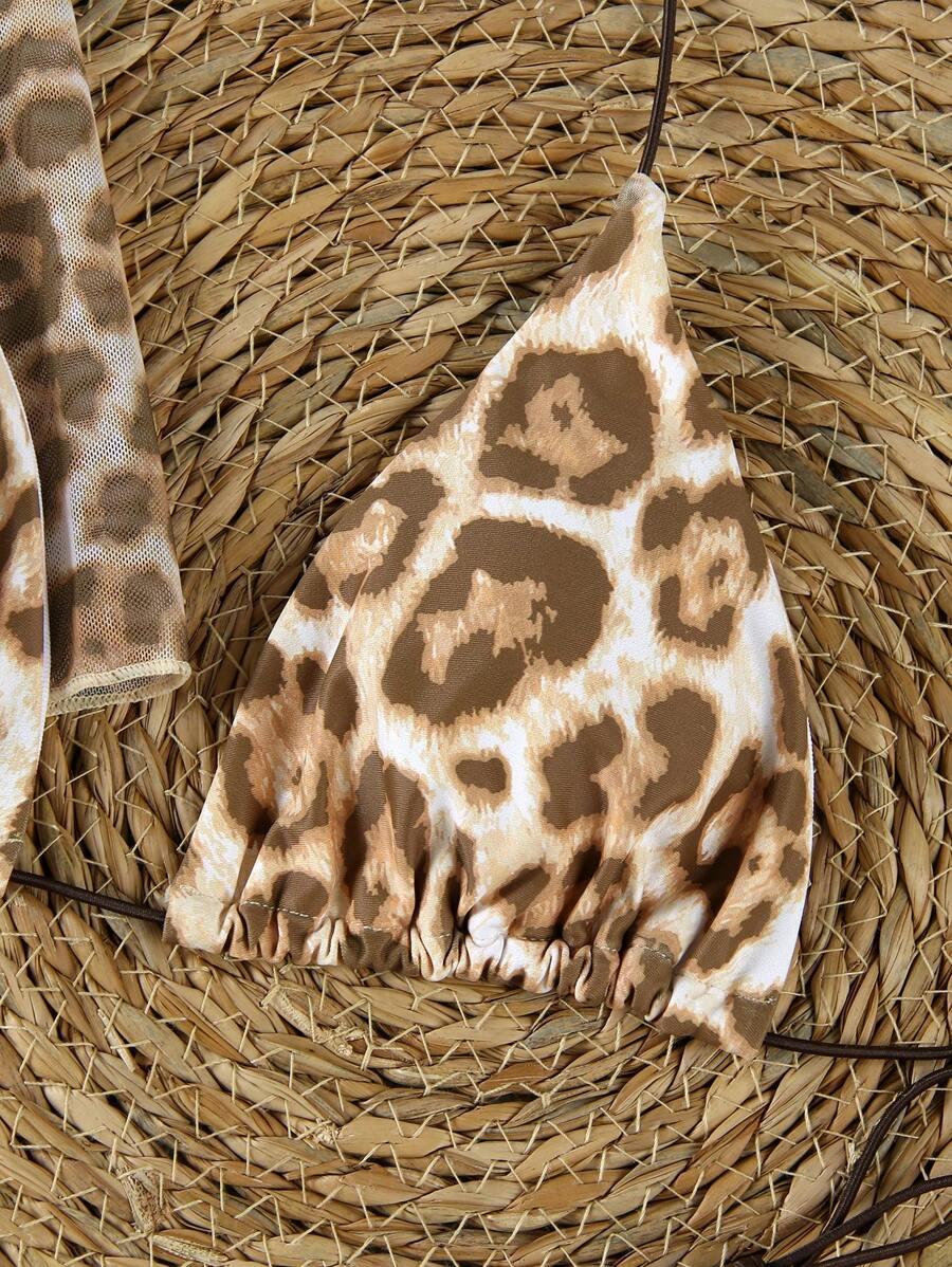 dwuczęściowy strój kąpielowy narzutka animal print