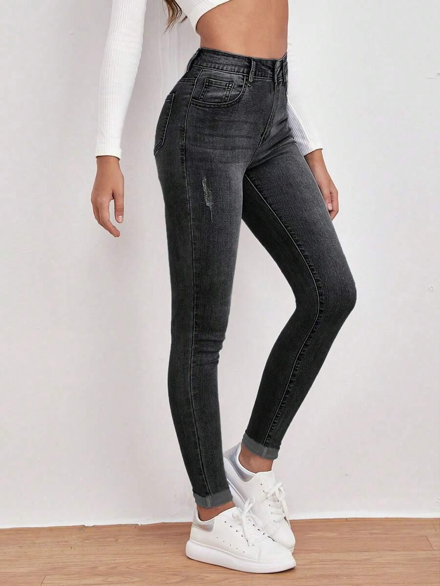 CZARNE SPODNIE JEANS