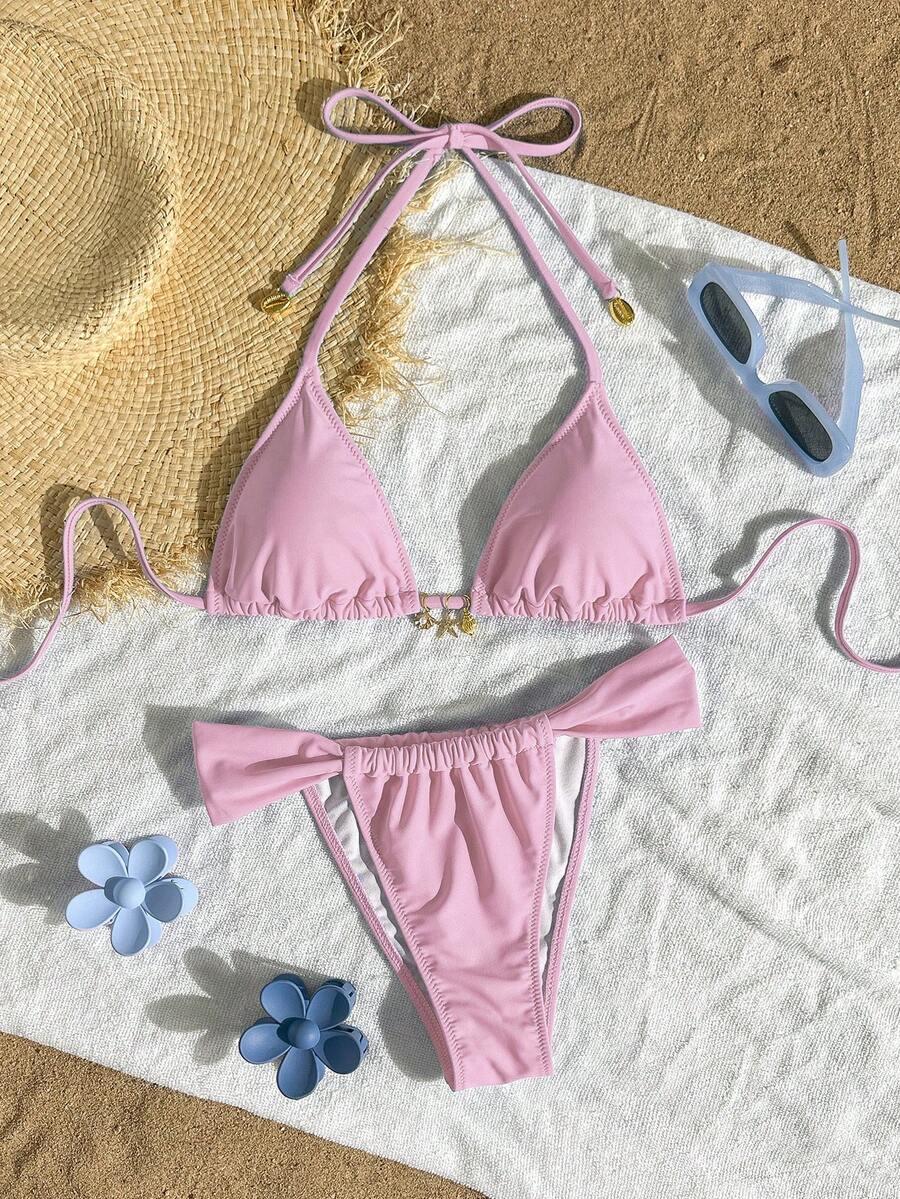 różowy dół od bikini