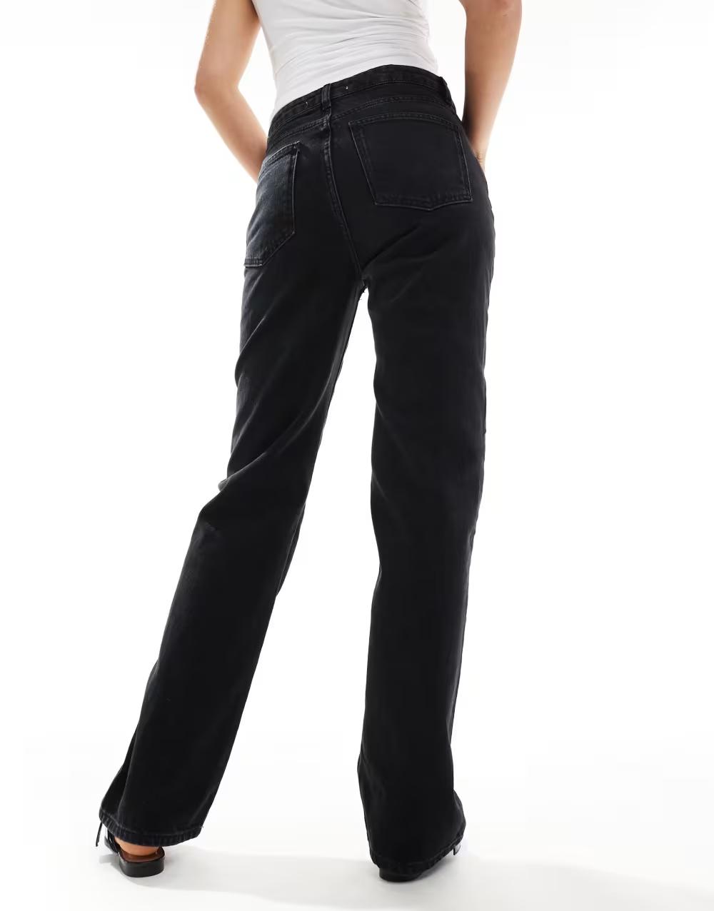 KLASYCZNE CZARNE SPODNIE JEANS WYSOKI STAN