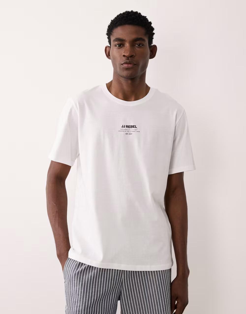 biały t-shirt print