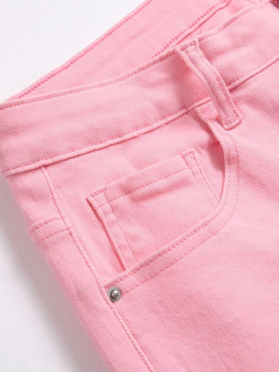 różowe spodnie jeans