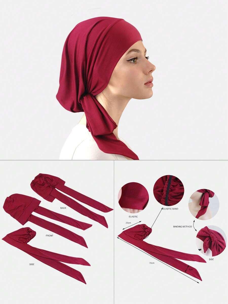 beżowy turban na głowę