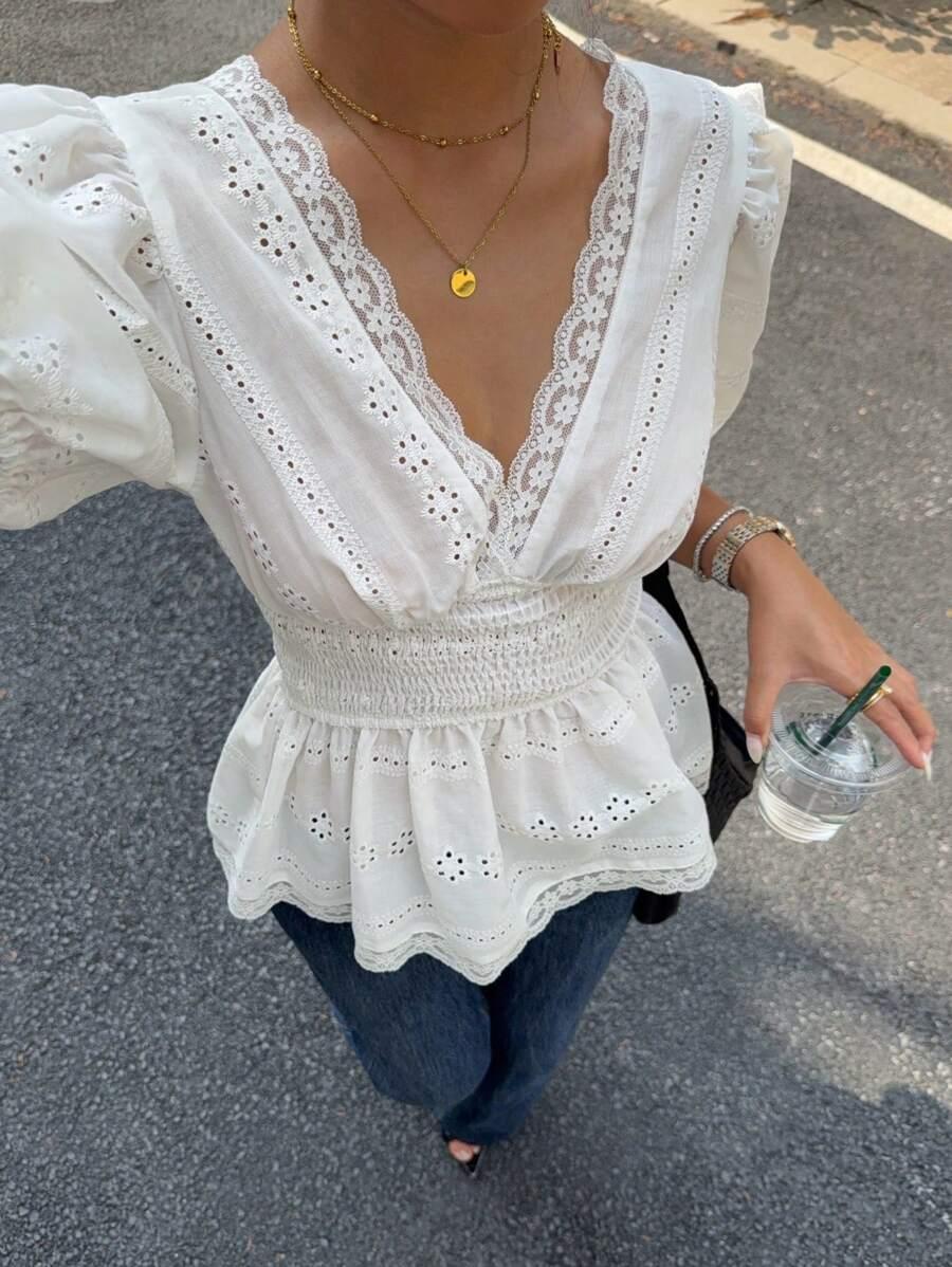 BIAŁA BLUZKA V NECK 