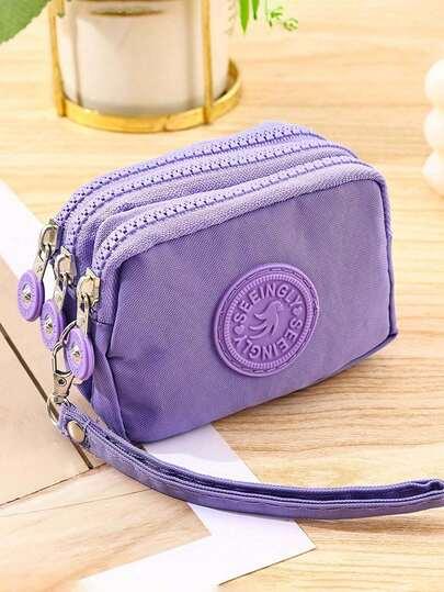 fioletowa portmonetka zip 