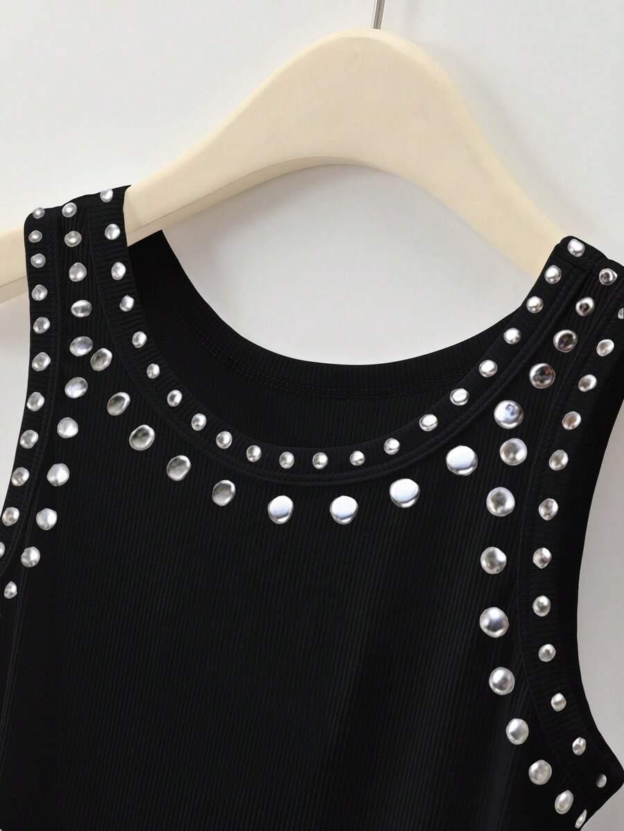 CZARNY TOP PRĄŻKI