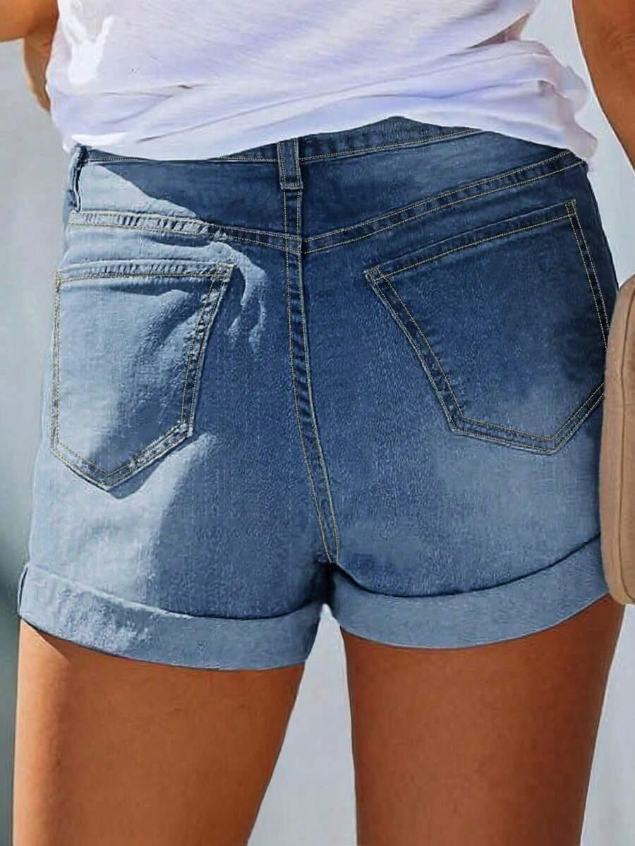 krótkie spodenki jeans przetarcia