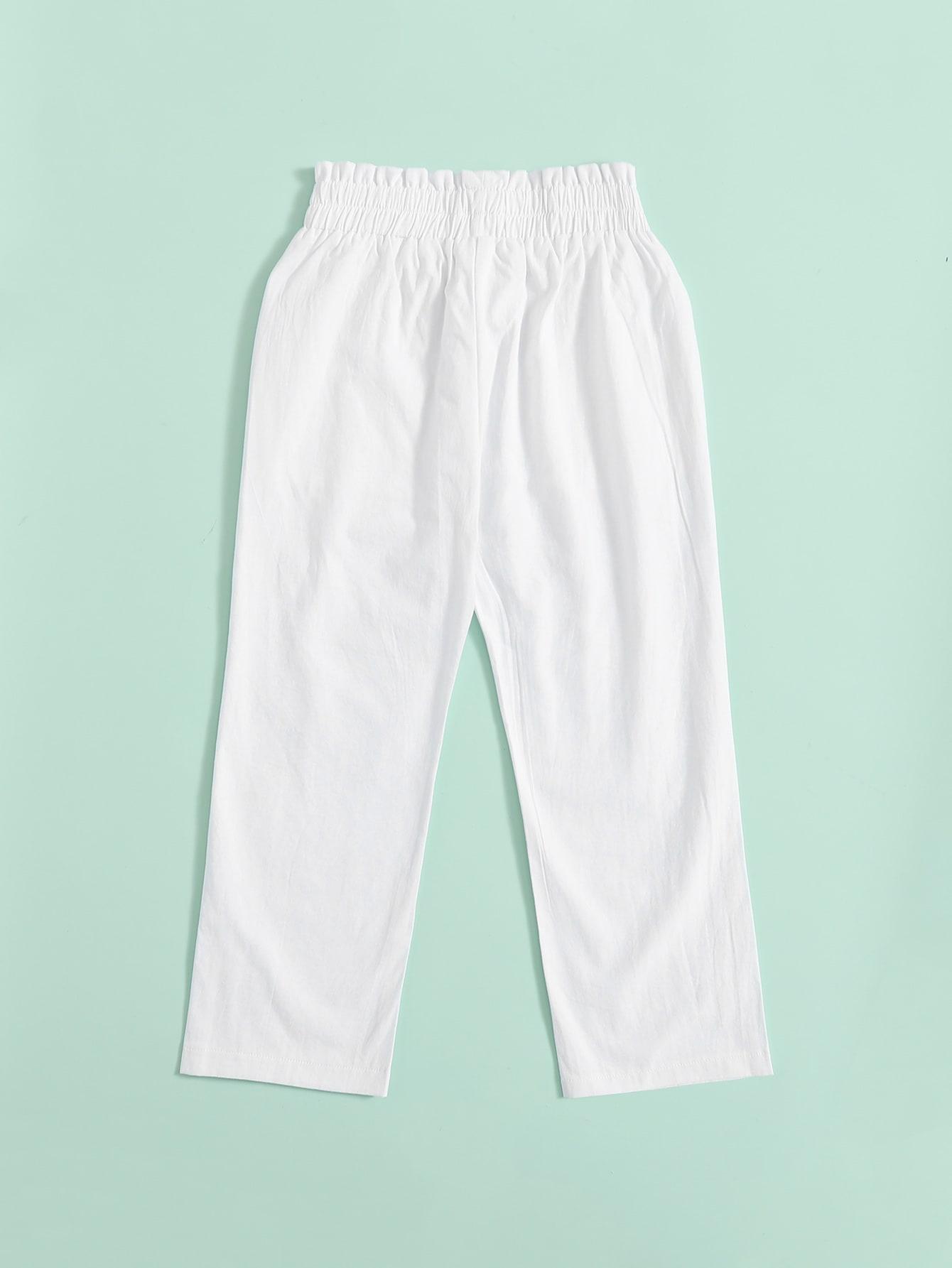 białe proste spodnie bawełniane casual