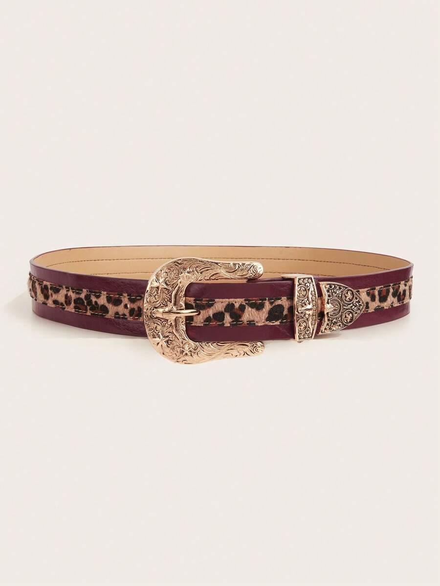 PASEK KLAMRA leopard print