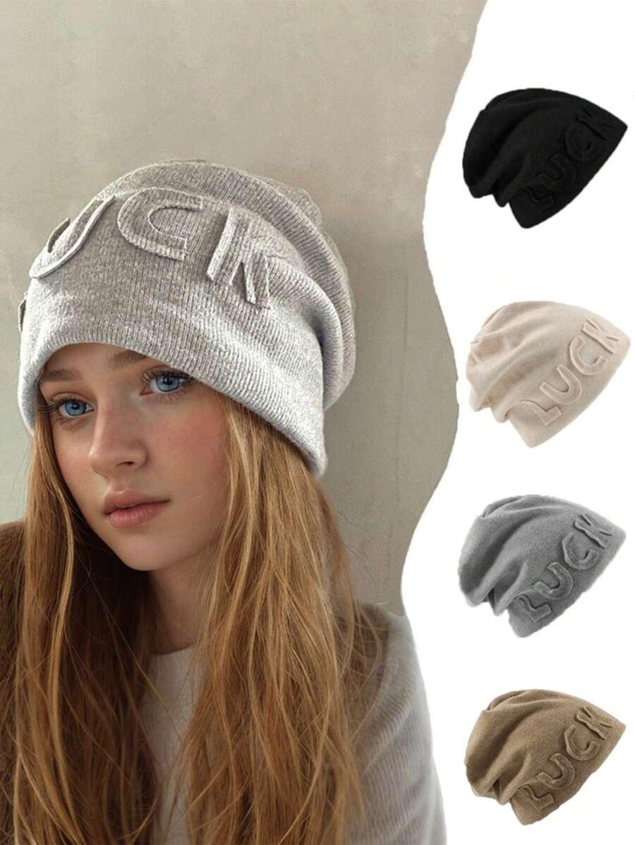 beżowa czapka beanie 