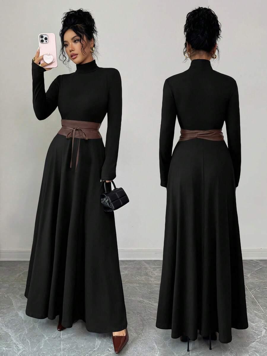 czarna maxi sukienka