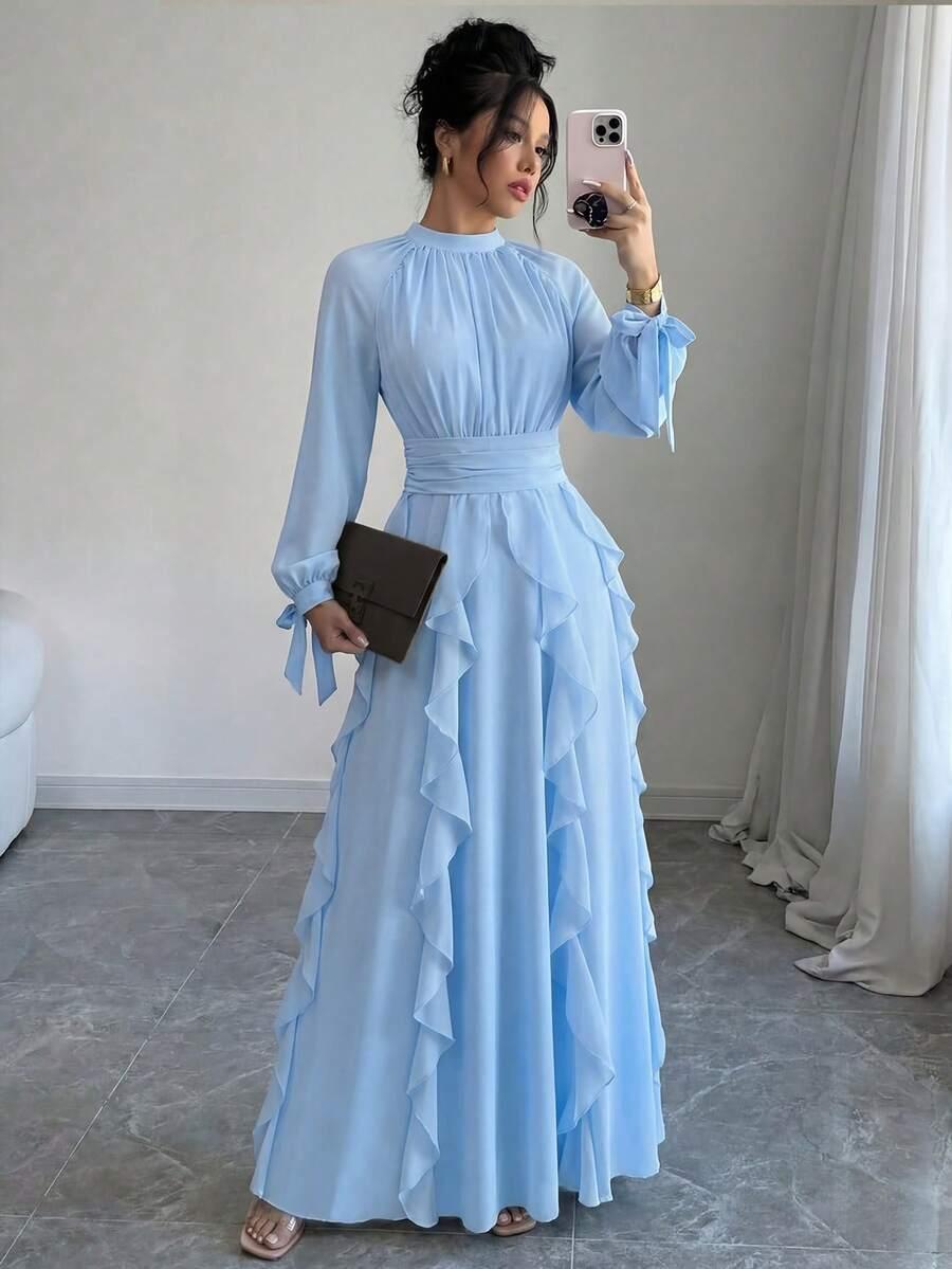 NIEBIESKA MAXI SUKIENKA