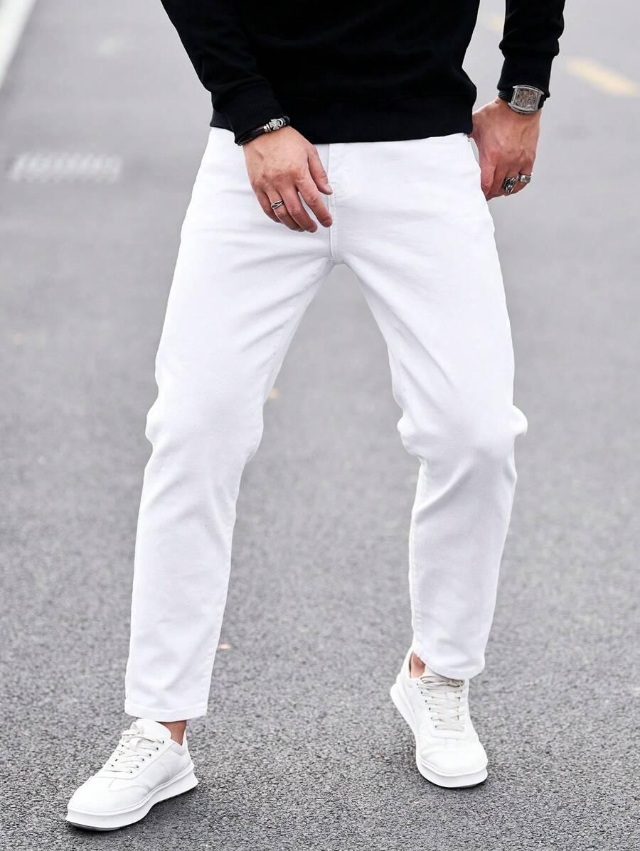 BIAŁE SPODNIE JEANS 