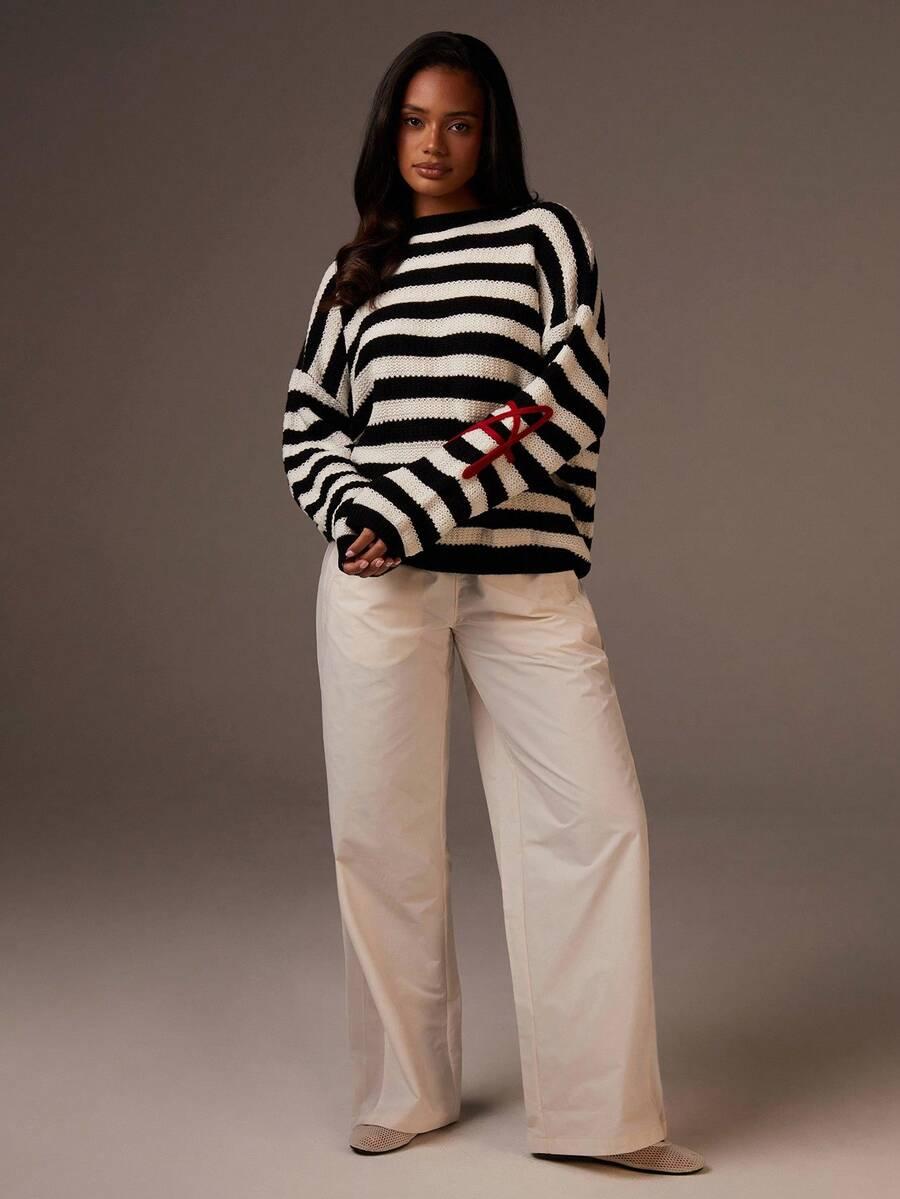 sweter w paski