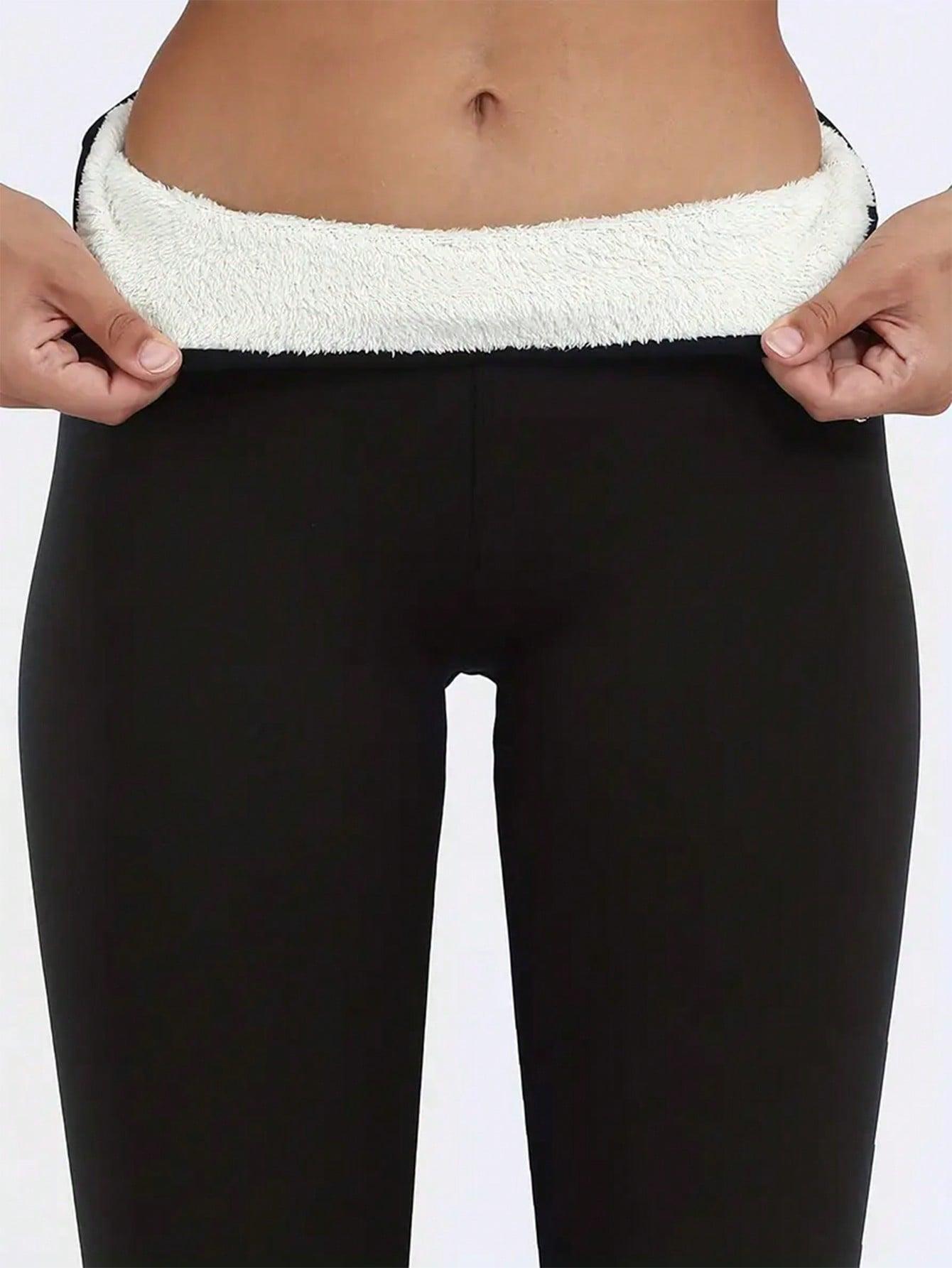 CZARNE OCIEPLANE LEGGINSY 