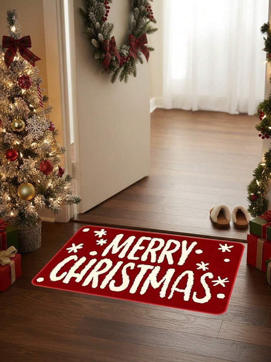 CZERWONA WYCIERACZKA NAPIS MERRY CHRISTMAS