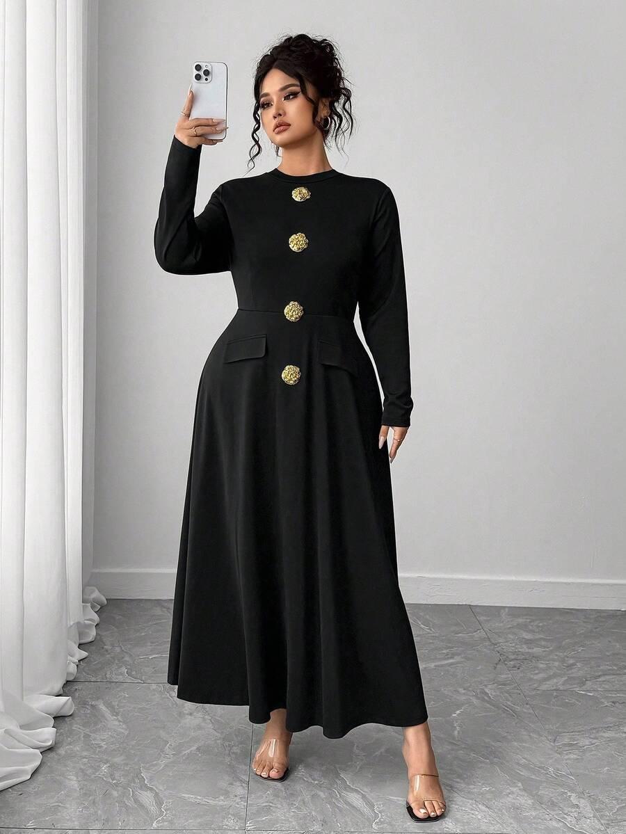 CZARNA MAXI SUKIENKA 