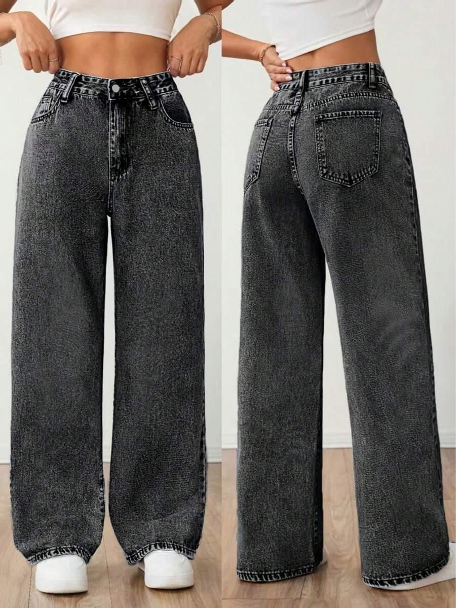 SZARE SPODNIE JEANS