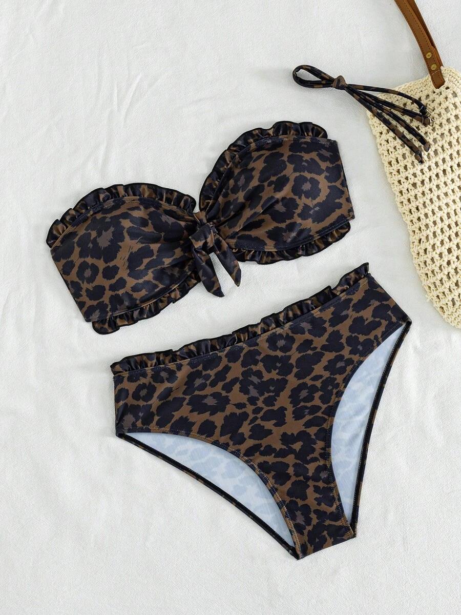 DWUCZĘŚCIOWY STRÓJ KĄPIELOWY LEOPARD PRINT