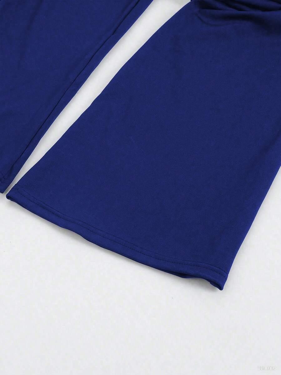granatowe legginsy dzwony