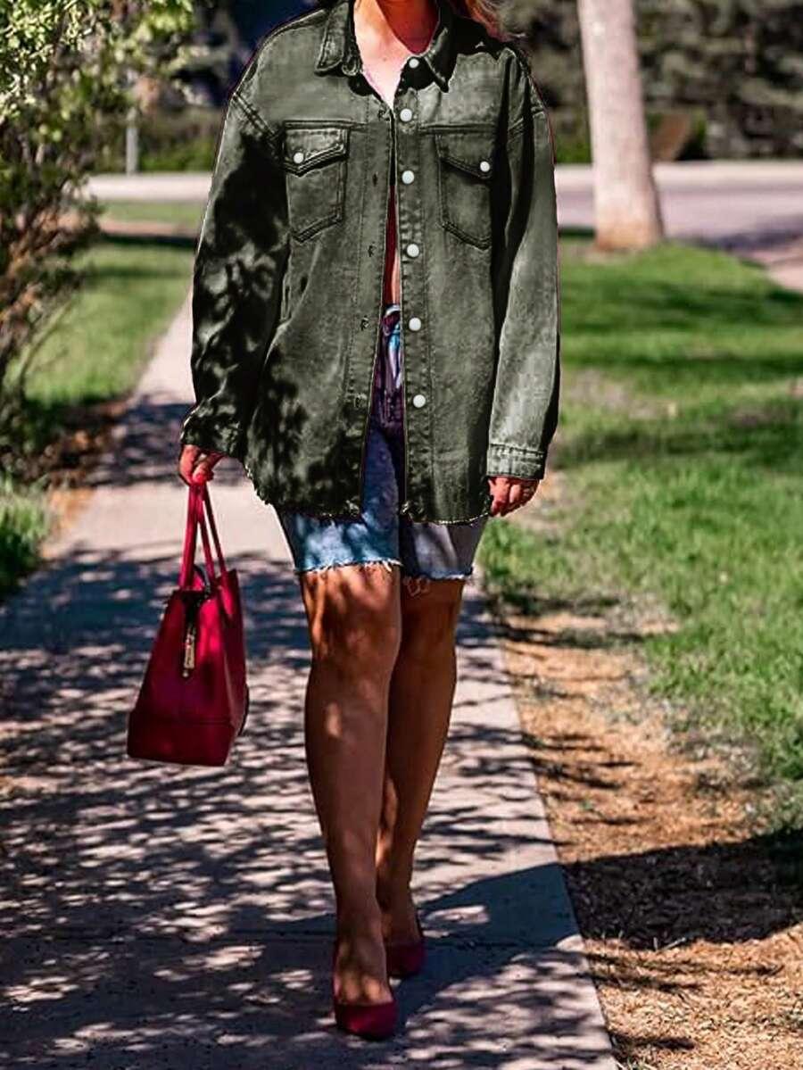 zielona kurtka jeans 
